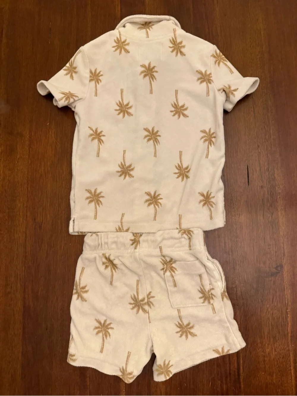 Old Navy Cream Palm-Print Kids Terry Set